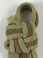 Japanese Shamisen String Anchor Neo Vtg Silk Cord Accessory Brown Green JK584