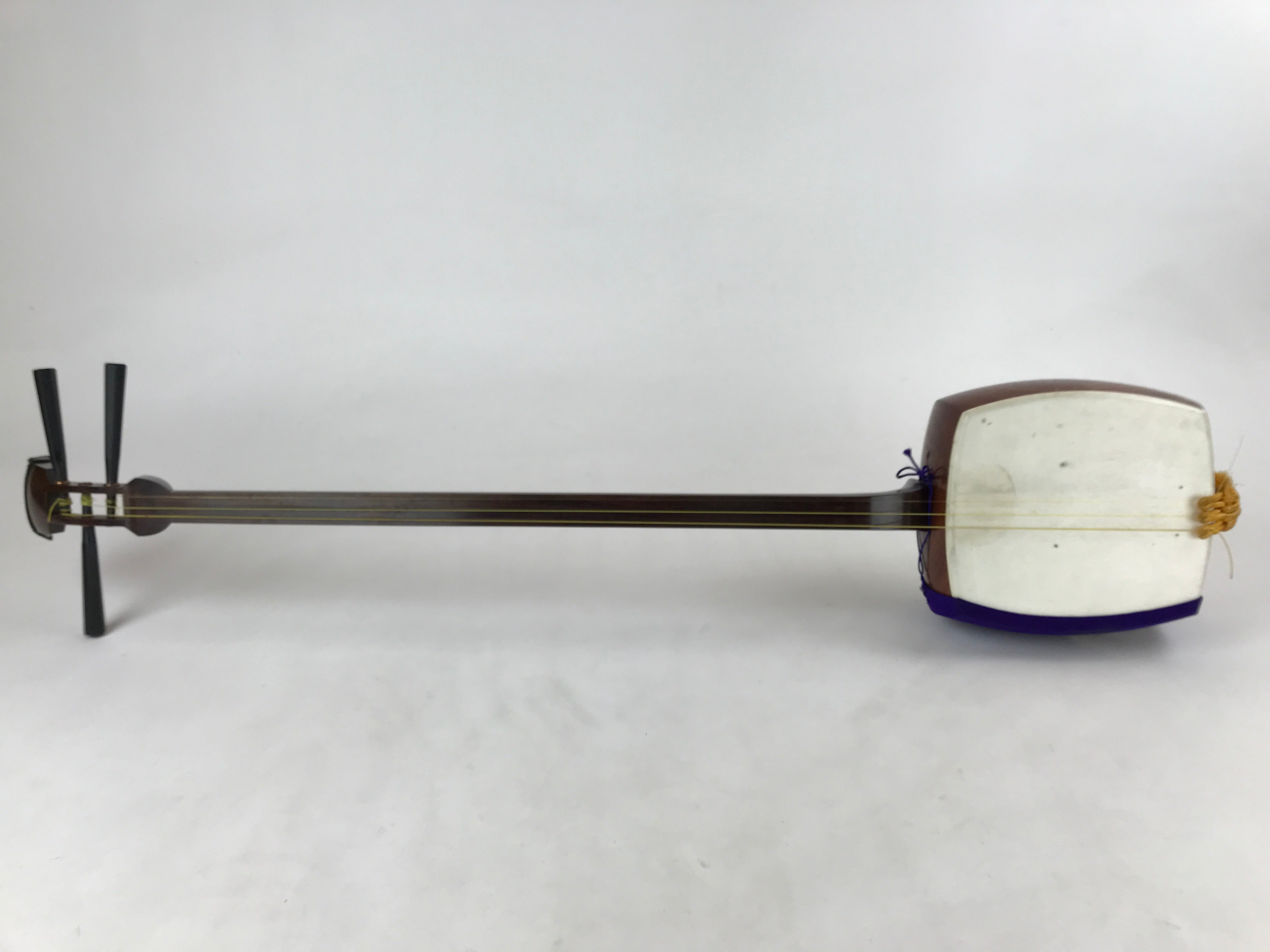 Japanese Shamisen W/ Case Vtg Traditional Wooden Instrument Complete Set JK667