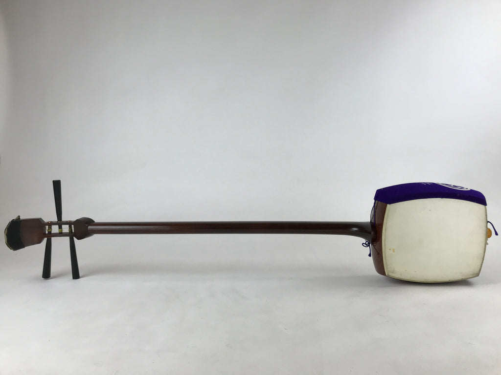 Japanese Shamisen W/ Case Vtg Traditional Wooden Instrument Complete Set JK667