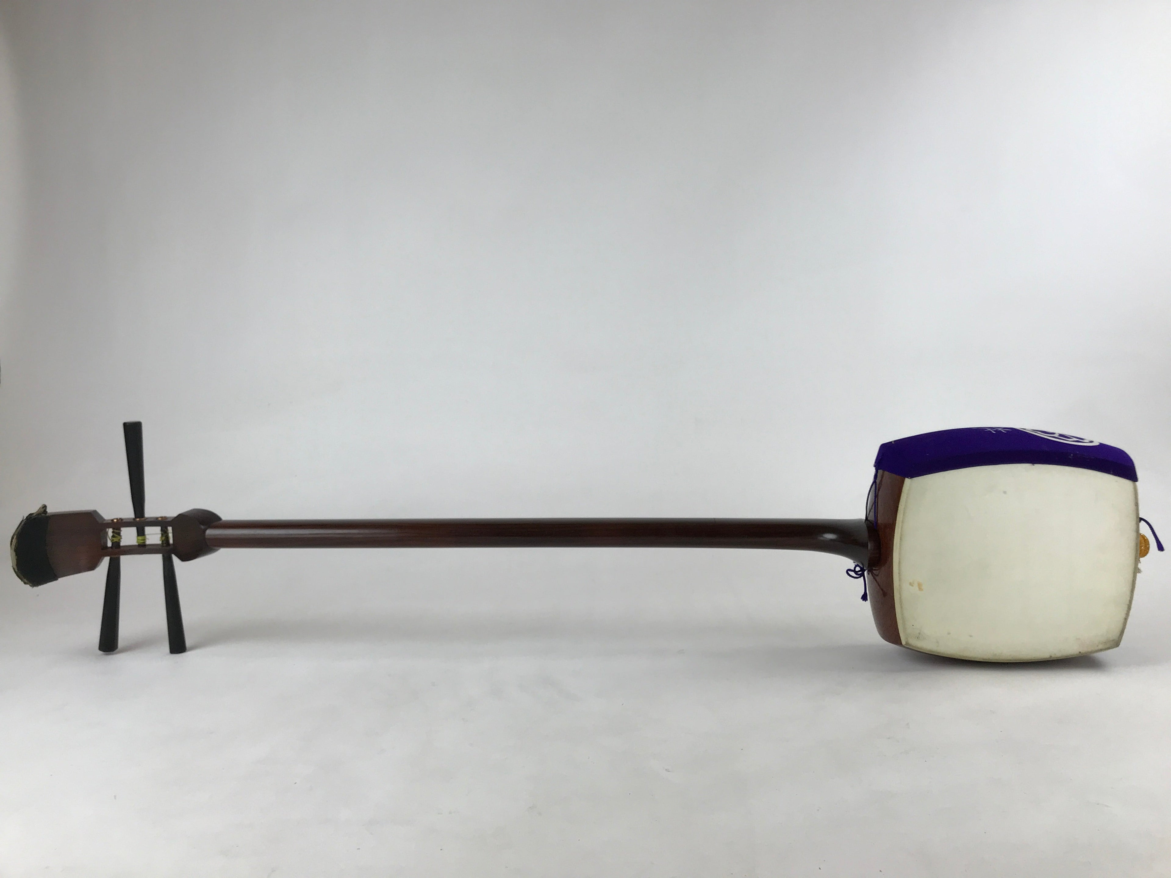 Japanese Shamisen W/ Case Vtg Traditional Wooden Instrument Complete Set JK667
