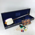 Japanese Shamisen W/ Case Vtg Traditional Wooden Instrument Complete Set JK667