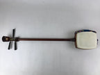 Japanese Shamisen With Case Vtg Traditional Wooden Instrument Dark Brown JK579