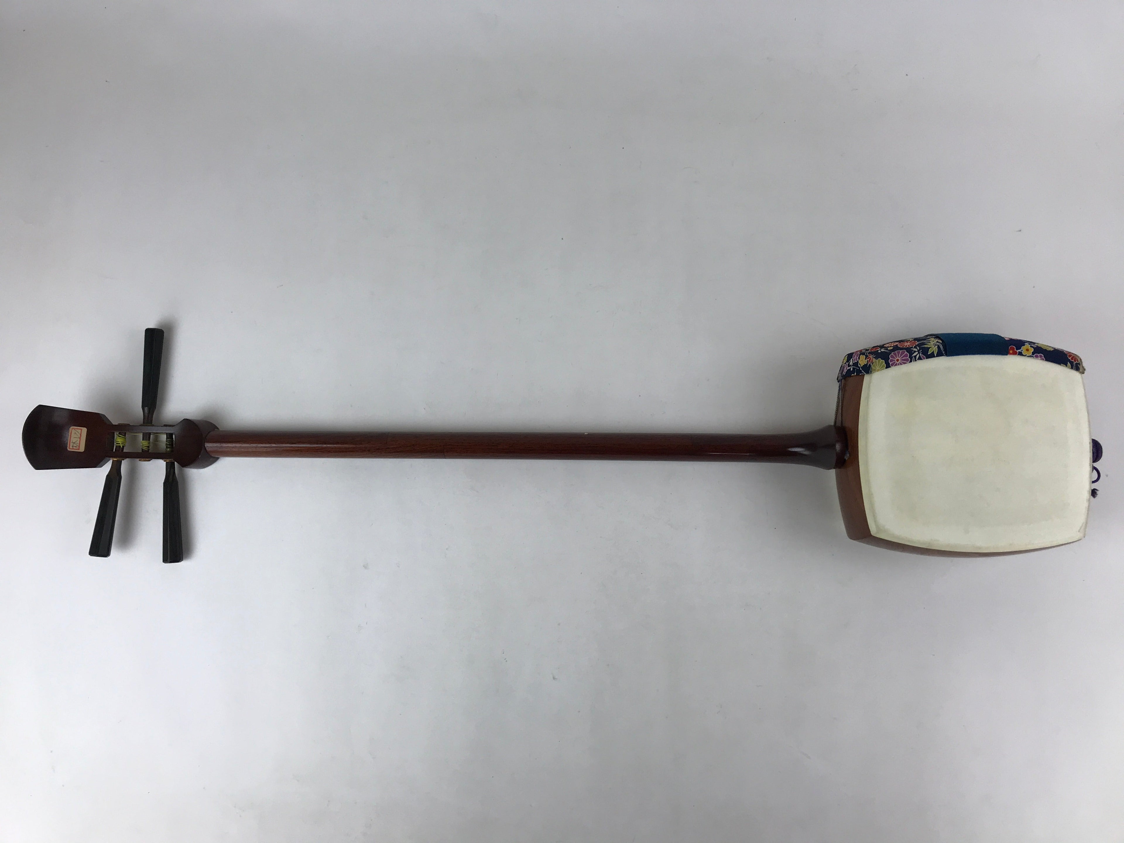 Japanese Shamisen With Case Vtg Traditional Wooden Instrument Dark Brown JK579