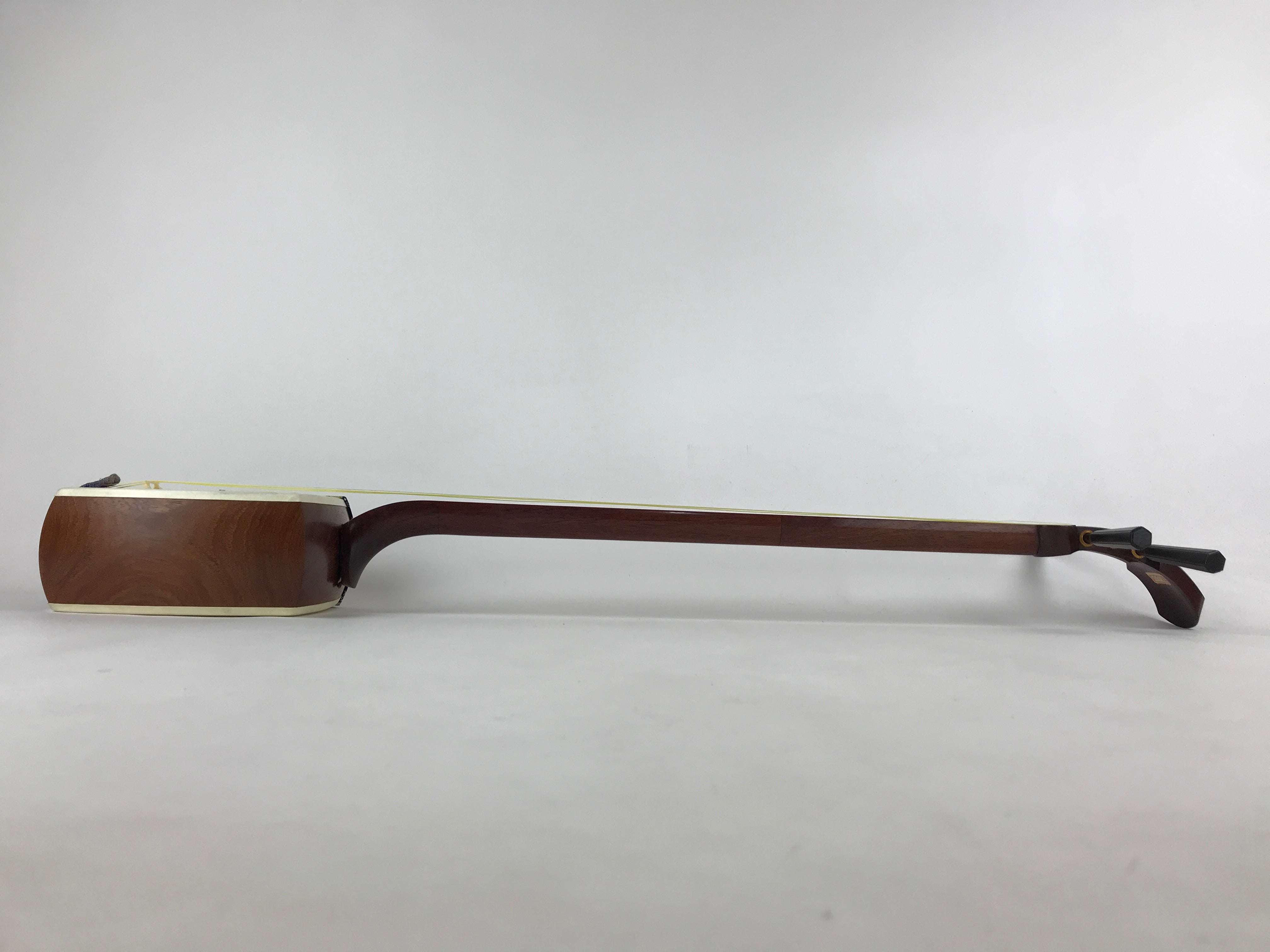 Japanese Shamisen With Case Vtg Traditional Wooden Instrument Dark Brown JK579