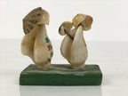 Japanese Shell Kokeshi Doll Vtg Family Kimono Figurine Folk Craft Aoshima KF827
