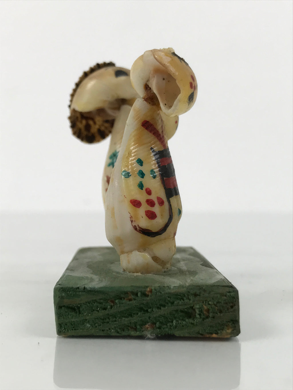 Japanese Shell Kokeshi Doll Vtg Family Kimono Figurine Folk Craft Aoshima KF827
