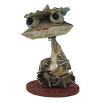 Japanese Shell Kokeshi Doll Vtg Figurine Frog Green Brown Wobbly Head Clam KF802