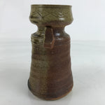 Japanese Shigaraki Ware Ceramic Flower Vase Vtg Kabin Brown Green FK149