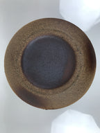 Japanese Shigaraki Ware Ceramic Flower Vase Vtg Kabin Round Brown Floral FK217