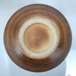 Japanese Shigaraki Ware Ceramic Flower Vase Vtg Large Round Brown w/Box PX777