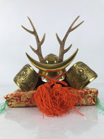 Japanese Shikanosuke Samurai Helmet Kabuto Vtg Boys Festival Decor Antlers ID643