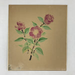 Japanese Shikishi Art Board Camellia Flower Vtg Tsubaki Painting Purple A540