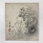 Japanese Shikishi Art Board Dragon Painting Gray Monochrome Painting Signed A547
