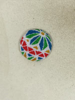 Japanese Shikishi Art Board Oshie Fabric Vtg Kimono Court Silk Temari A690