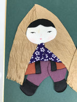 Japanese Shikishi Art Board Oshie Silk Fabric Children Straw Coat Chirimen A774