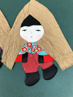 Japanese Shikishi Art Board Oshie Silk Fabric Children Straw Coat Chirimen A774