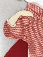 Japanese Shikishi Art Board Oshie Silk Fabric Kimono Woman Geisha Red Moon A796