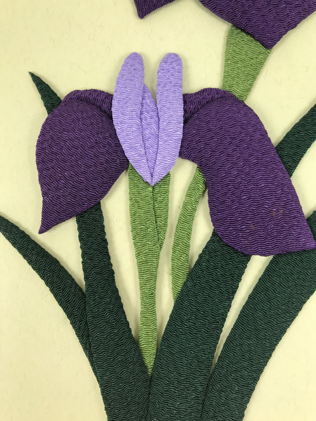 Japanese Shikishi Art Board Oshie Silk Fabric Purple Iris Hanashoubu Ayame A792