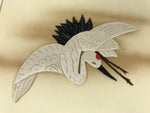 Japanese Shikishi Art Board Oshie Silk Fabric Tsuru Crane Minogame Turtle A795