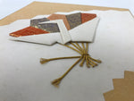 Japanese Shikishi Art Board Oshie Silk Fabric Vtg Folding Fan Origami Crane A788