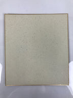 Japanese Shikishi Art Board Oshie Silk Fabric Vtg Zodiac Mouse Lucky Hammer A782