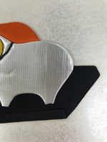 Japanese Shikishi Art Board Oshie Silk Fabric Zodiac Sheep Hitsuji Silver A780