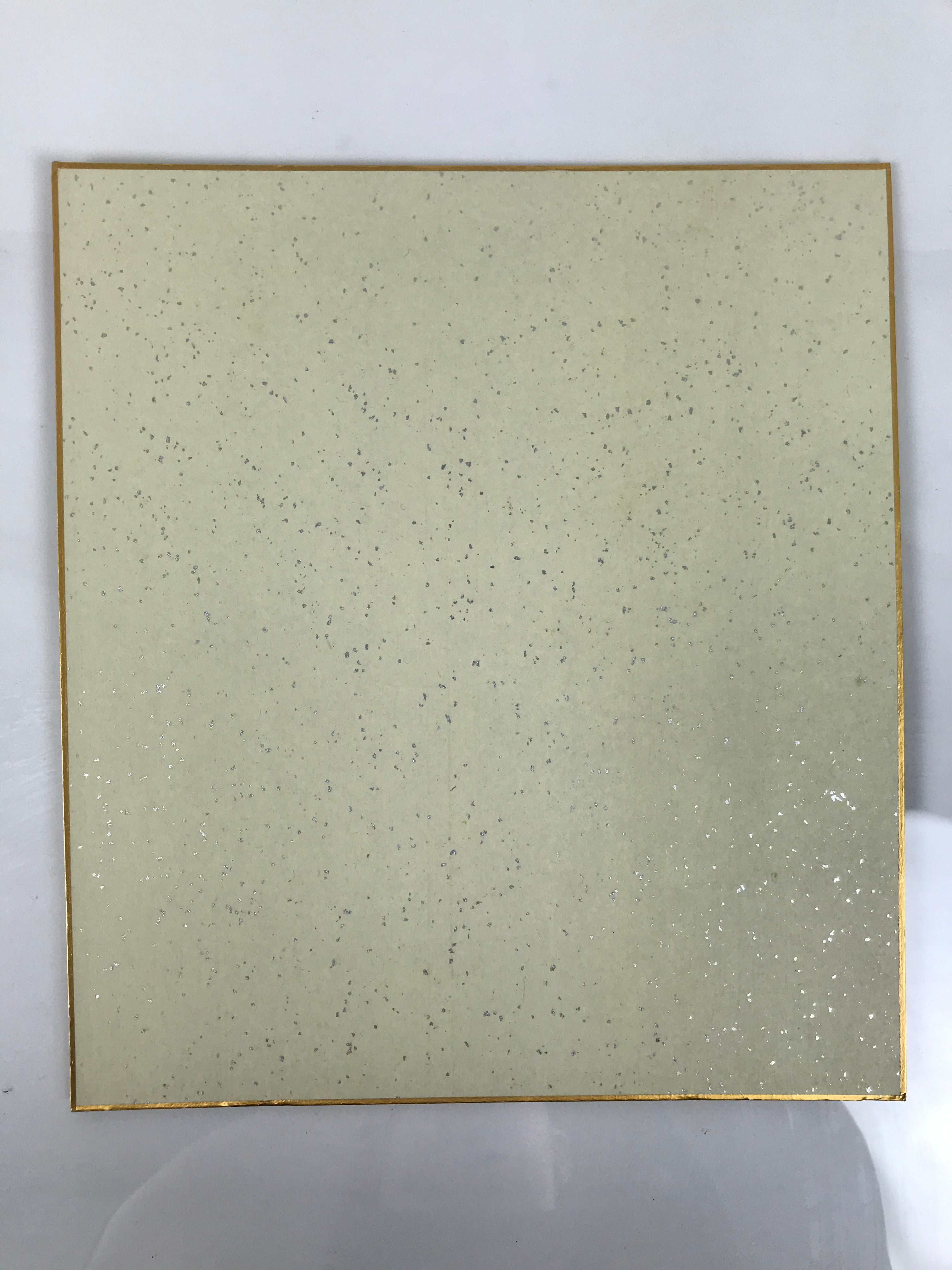 Japanese Shikishi Art Board Oshie Silk Fabric Zodiac Sheep Hitsuji Silver A780