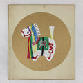 Japanese Shikishi Art Board Painting Horse Colorful Gold Zodiac Animal A553
