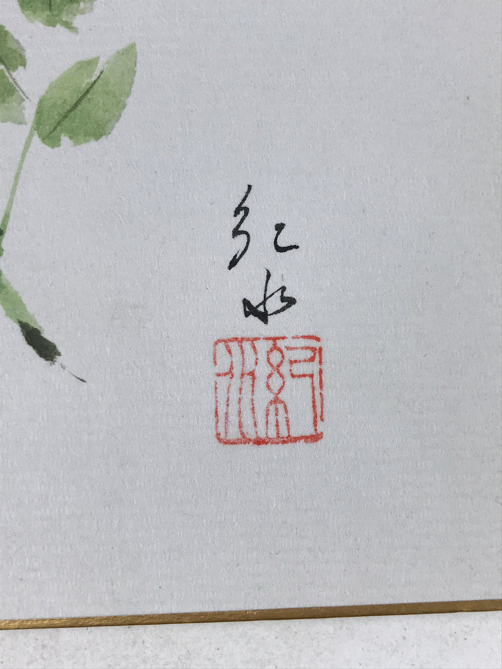 Japanese Shikishi Art Board Painting Pink Peony Flower With Black Poem A588