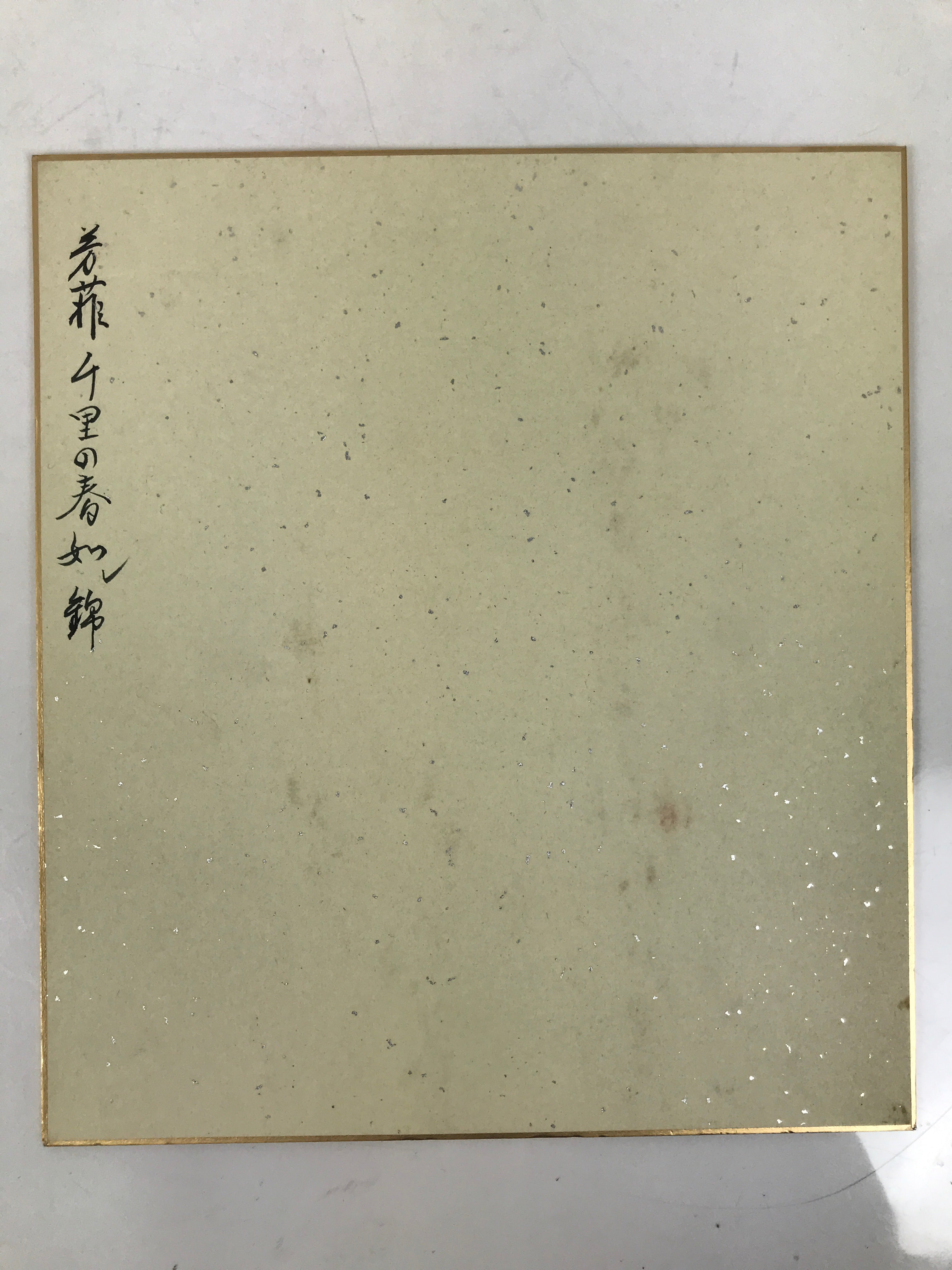 Japanese Shikishi Art Board Painting Vtg Ayame Iris Flower Blue Yellow A707