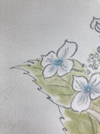 Japanese Shikishi Art Board Painting Vtg Blooming Blue Hydrangea Ajisai A658