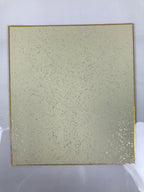 Japanese Shikishi Art Board Painting Vtg Calligraphy Black Gold Fan Shape A771