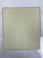 Japanese Shikishi Art Board Painting Vtg Calligraphy Black Gold Fan Shape A771