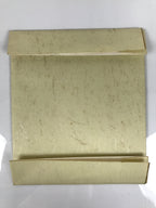 Japanese Shikishi Art Board Painting Vtg Calligraphy Black Gold Fan Shape A771