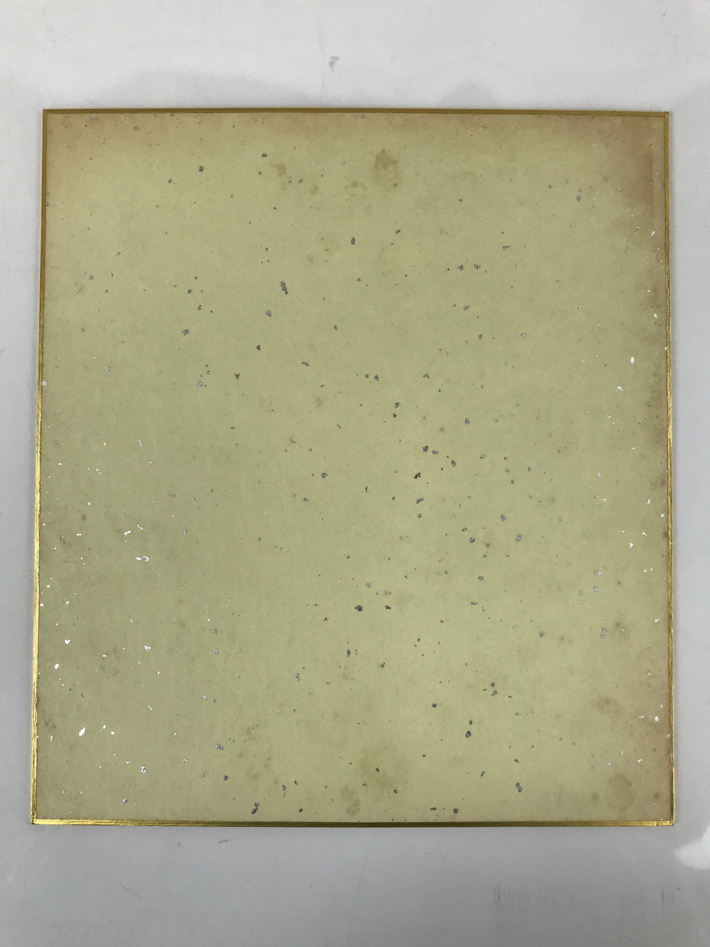 Japanese Shikishi Art Board Painting Vtg Calligraphy Poem Black A672