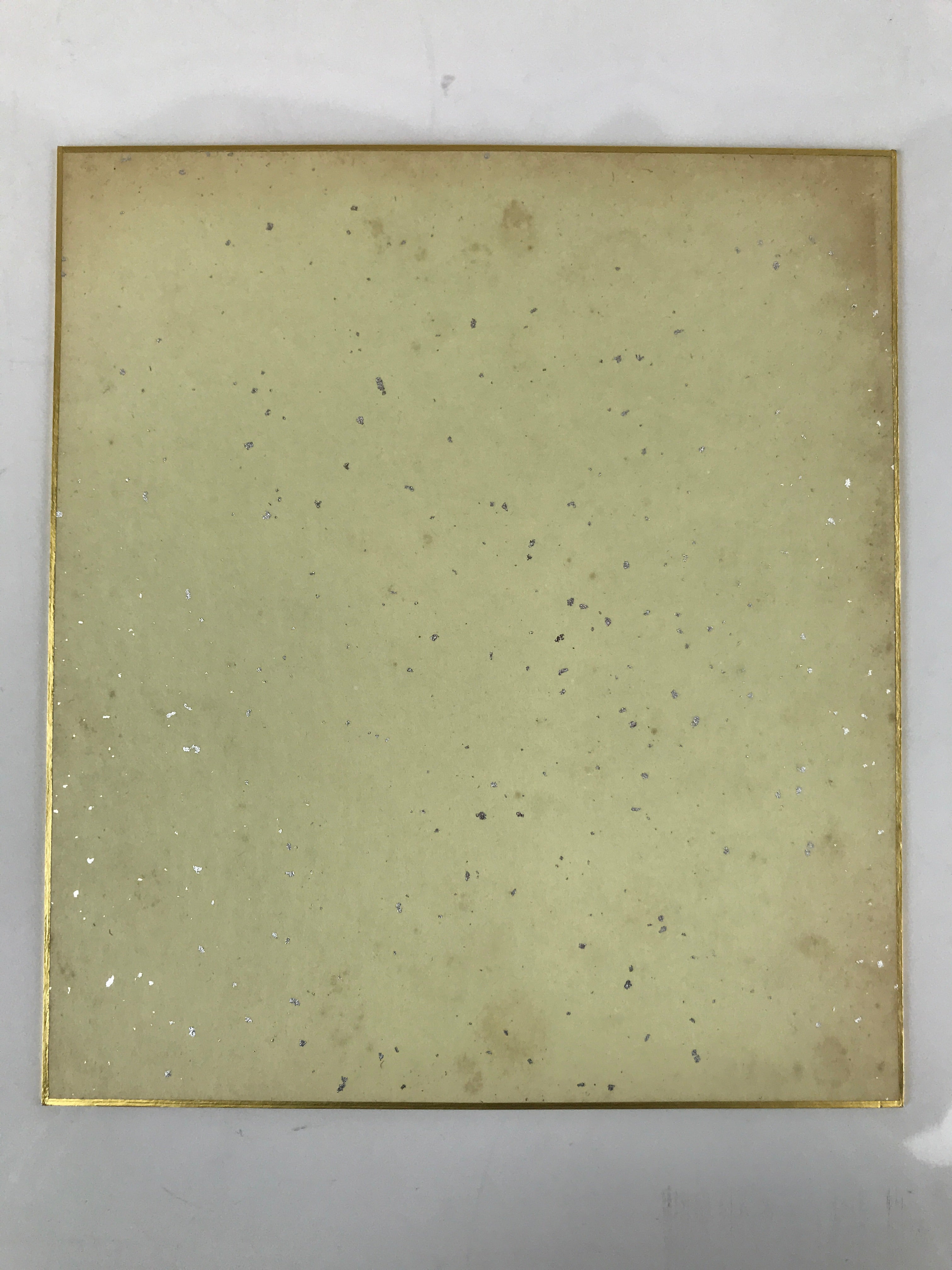 Japanese Shikishi Art Board Painting Vtg Calligraphy Poem Black A672
