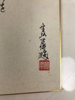 Japanese Shikishi Art Board Painting Vtg Daruma Portrait Buddhist Black A709