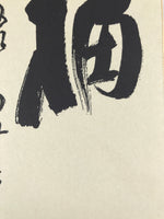 Japanese Shikishi Art Board Painting Vtg Fuku Happiness Calligraphy Black A675