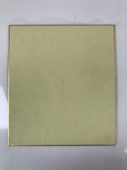 Japanese Shikishi Art Board Painting Vtg Green Parakeet Parrot Red Hibiscus A655