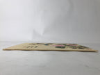 Japanese Shikishi Art Board Painting Vtg Kingfisher Bird Flowers Pink FL380