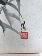 Japanese Shikishi Art Board Painting Vtg Oniyuri Lily Flower Red Black Dot A710