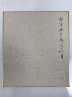 Japanese Shikishi Art Board Painting Vtg Summer Grass Dragonfly Green A701