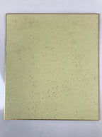 Japanese Shikishi Art Board Painting Vtg Wisteria Poem Fan Shape Gold A667