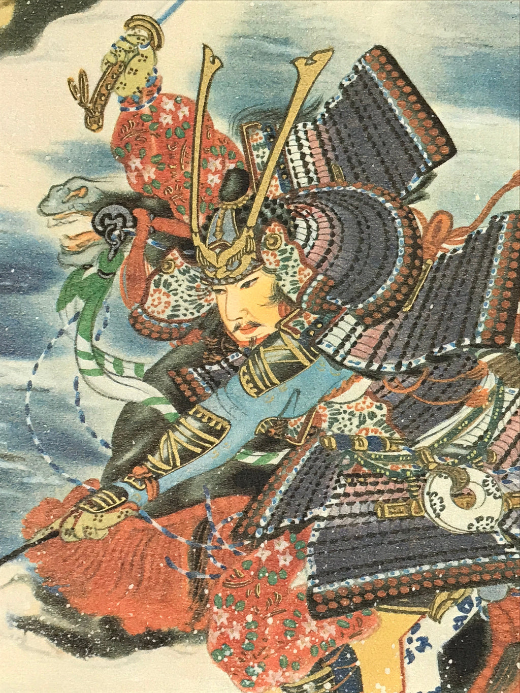 Japanese Shikishi Art Board Printed Reproduction Samurai Yoroi Armor Sea A593