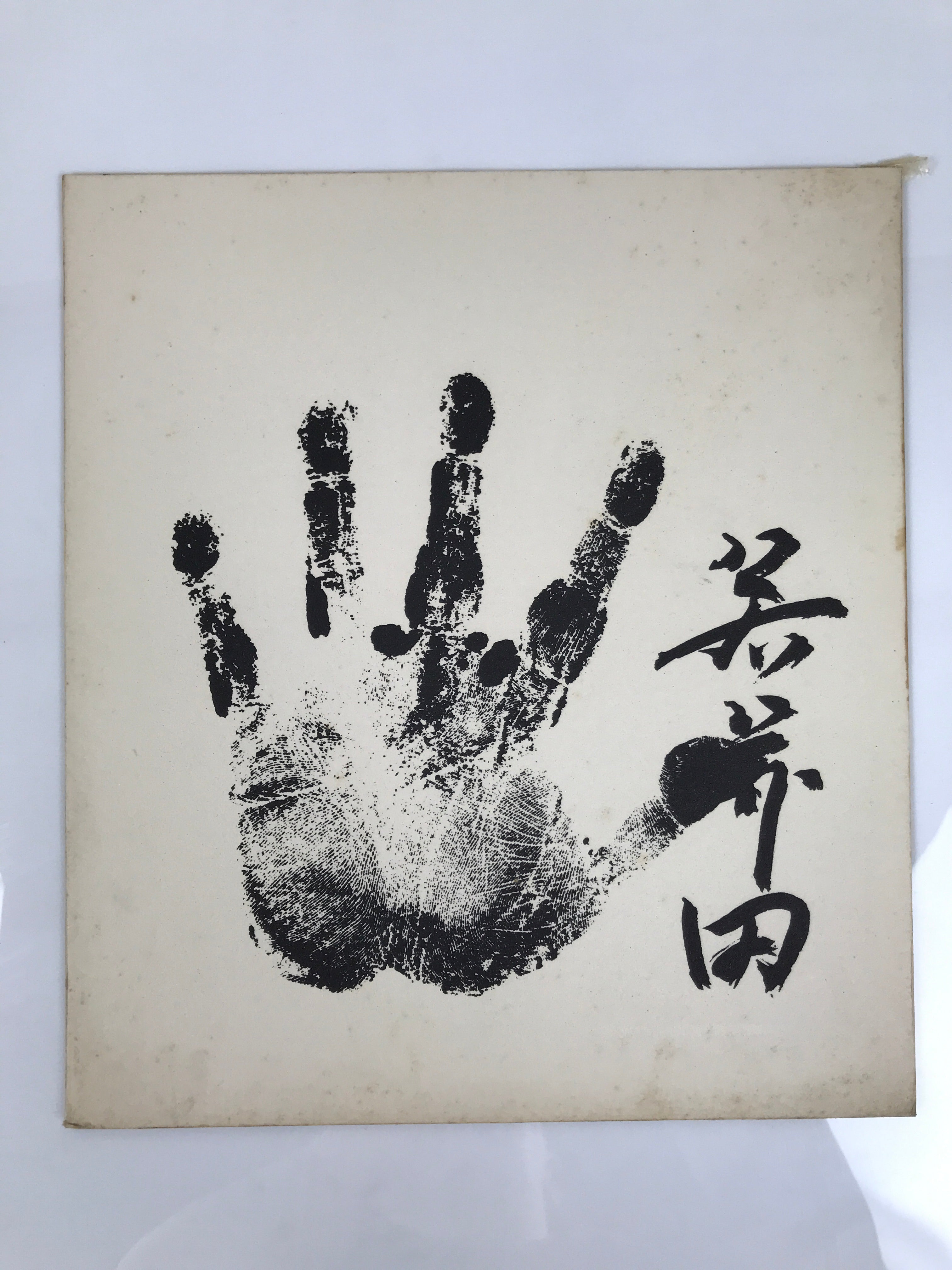 Japanese Shikishi Art Board Repro Wakahanada Sumo Wrestler Tegata Handprint A772