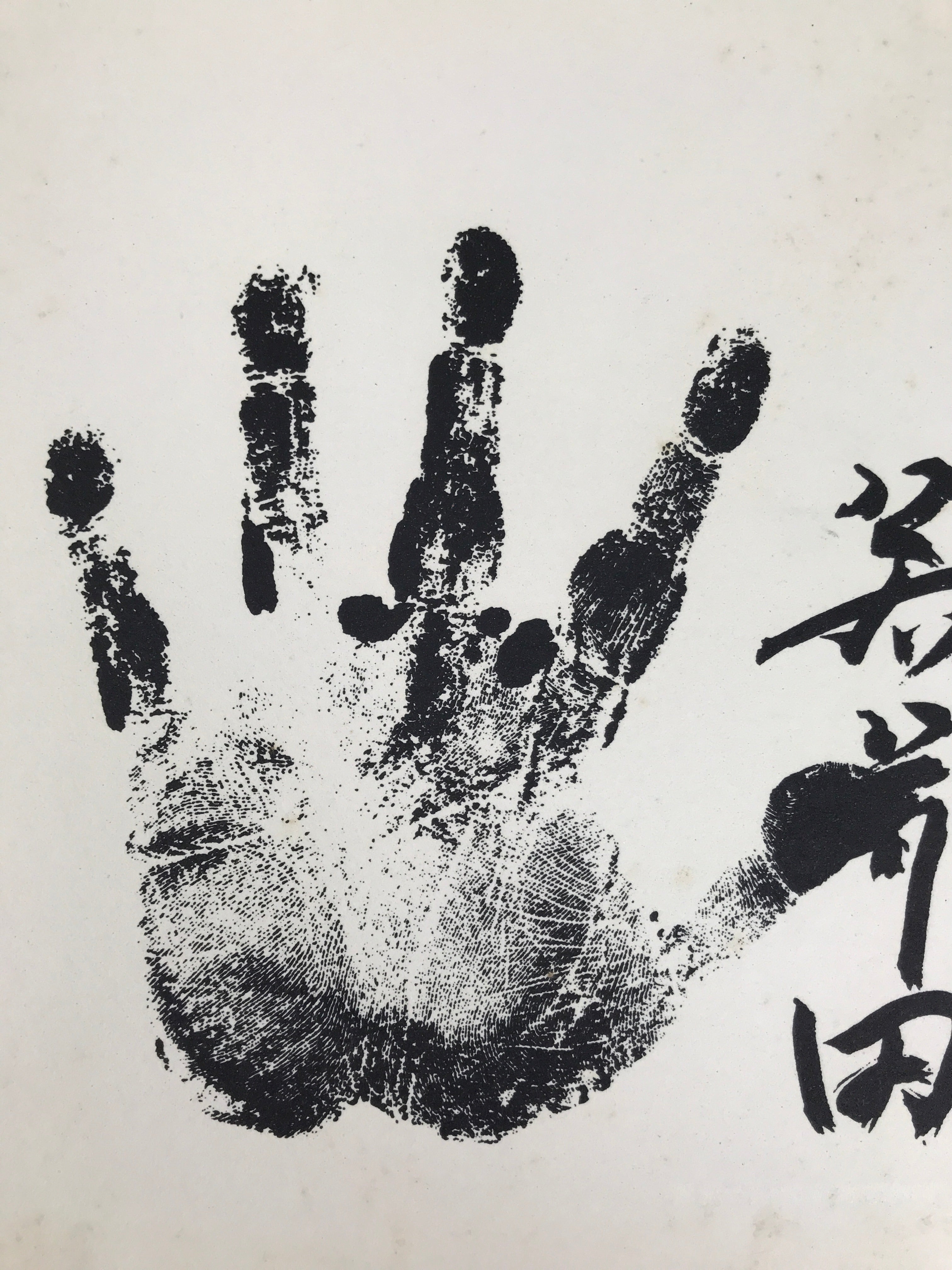Japanese Shikishi Art Board Repro Wakahanada Sumo Wrestler Tegata Handprint A772