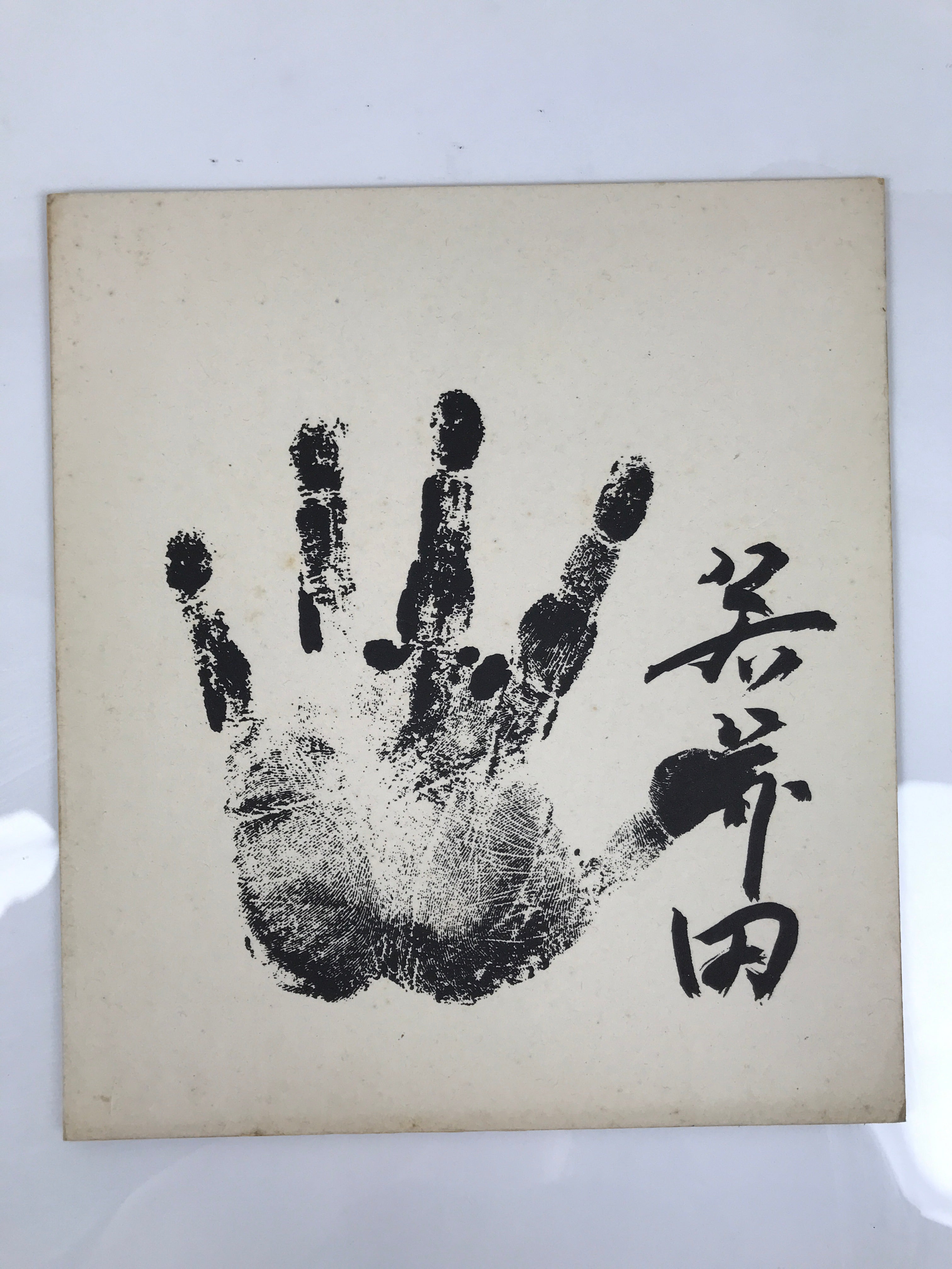 Japanese Shikishi Art Board Repro Wakahanada Sumo Wrestler Tegata Handprint A773