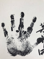 Japanese Shikishi Art Board Repro Wakahanada Sumo Wrestler Tegata Handprint A773