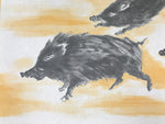 Japanese Shikishi Art Board Reproduction 3 Boars Zodiac Animal Color A804