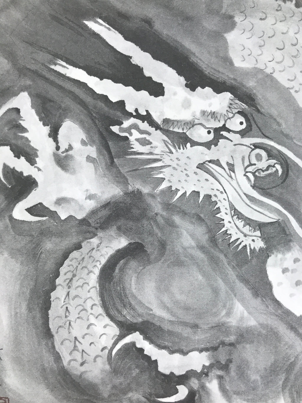 Japanese Shikishi Art Board Reproduction Dragon Zodiac Animal Monochrome A813
